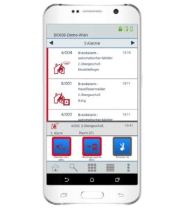 Brandmeldeanlage am Mobiltelefon