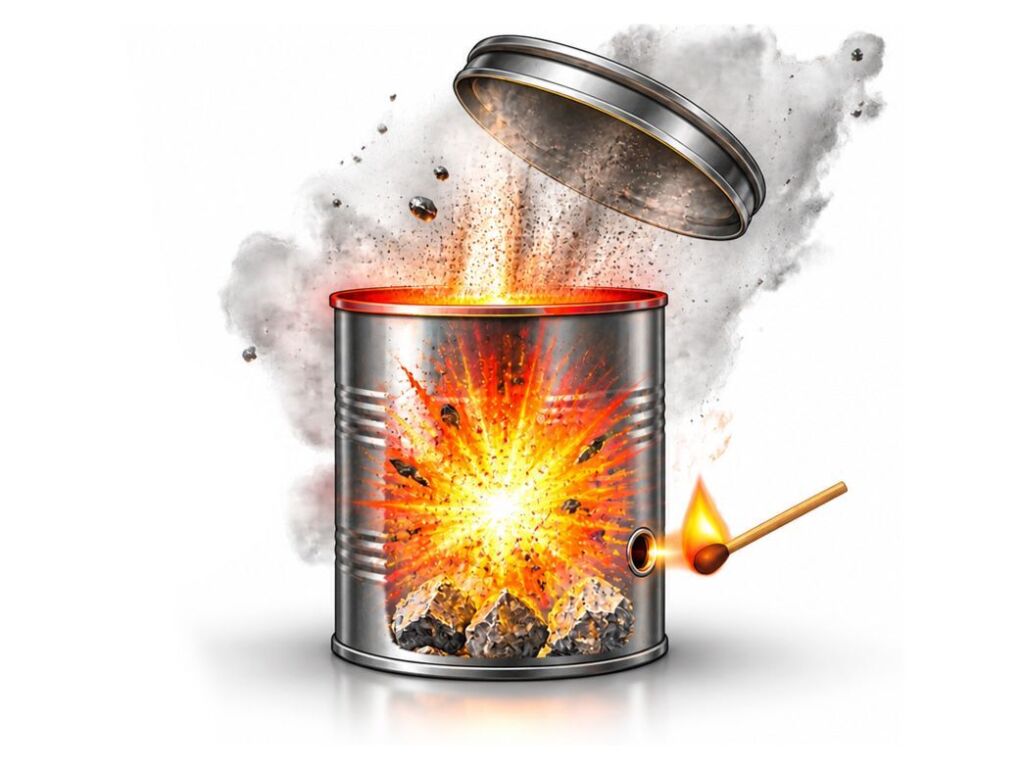 Karbidknall: Hochexplosives Acetylen!